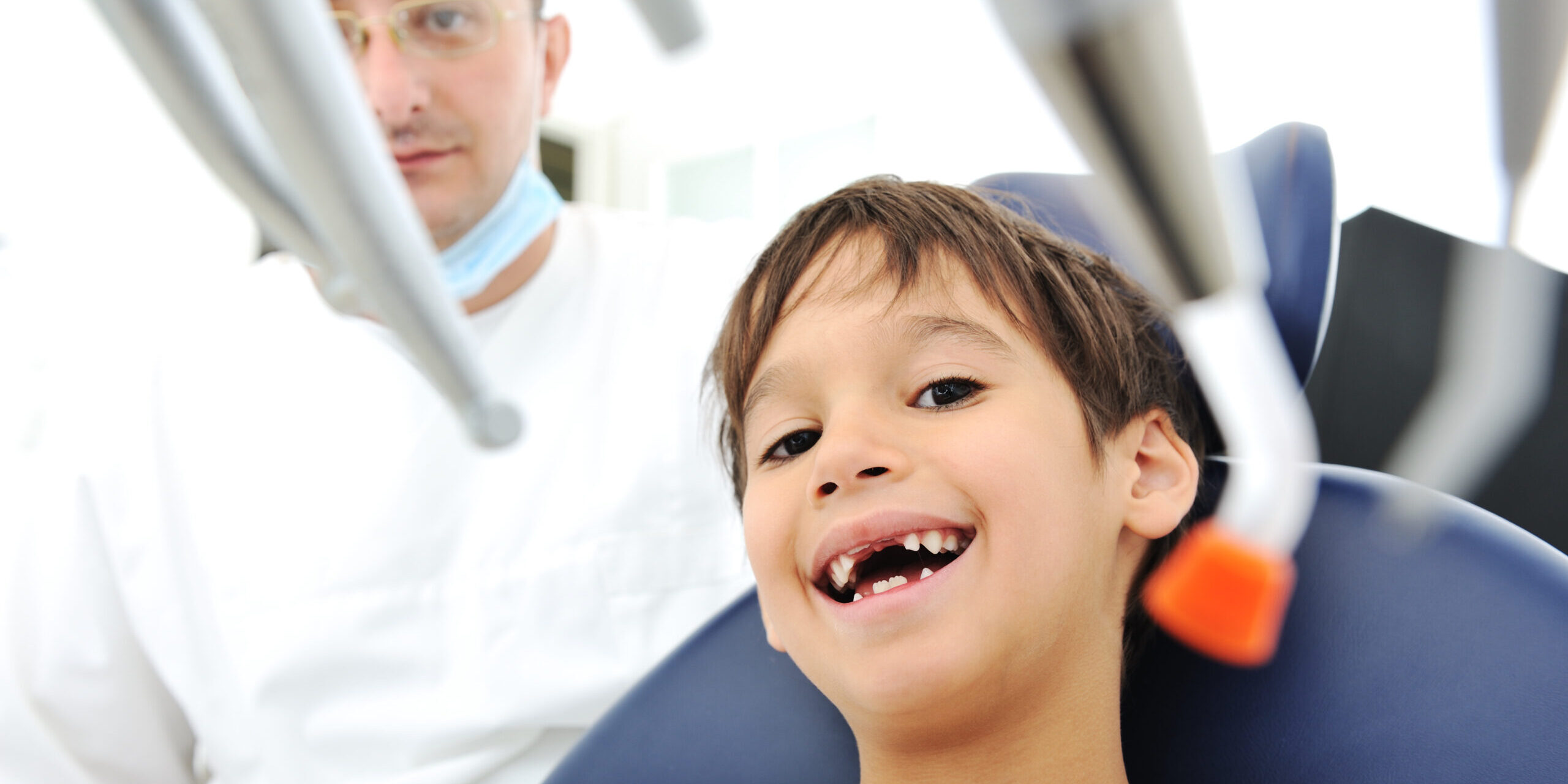 Dentist's teeth checkup, series of related photos