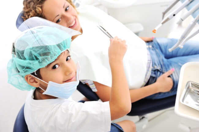 Kids at hospital, Little doctors, playing surgeon