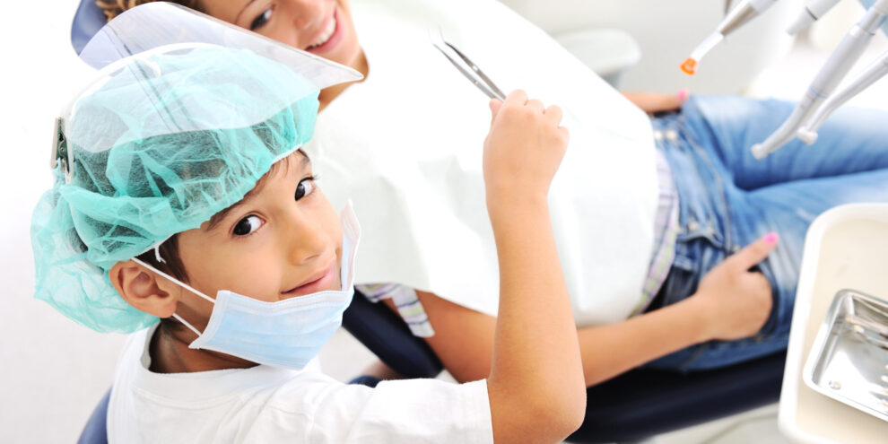 Kids at hospital, Little doctors, playing surgeon